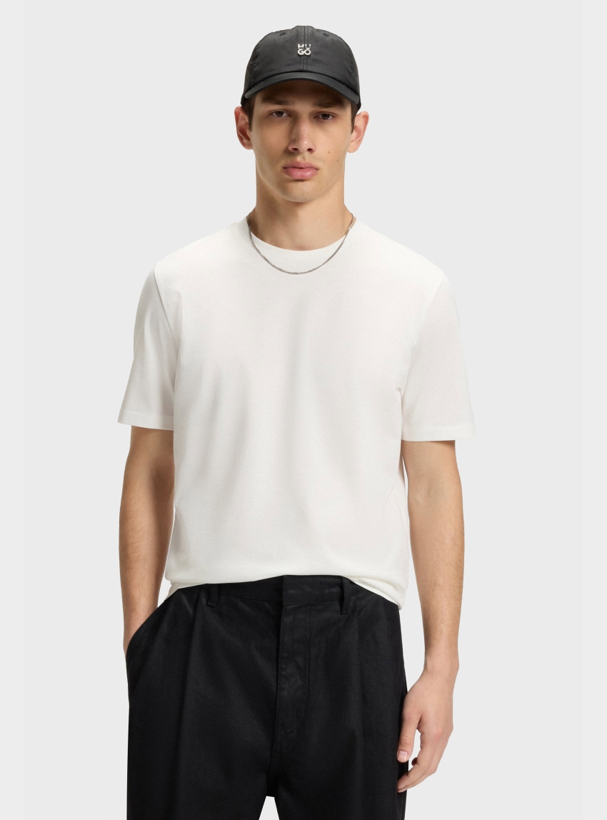 HUGO Slim-Fit T-Shirt With Mercerised Cotton  Dimerstee - Black & White