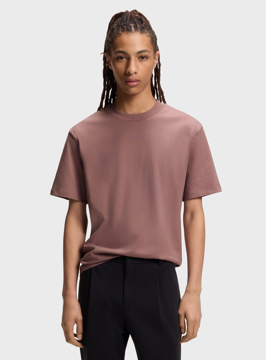 HUGO Relaxed-Fit T-Shirt In Cotton With Logo Print Dapolino - Light Bordeaux
