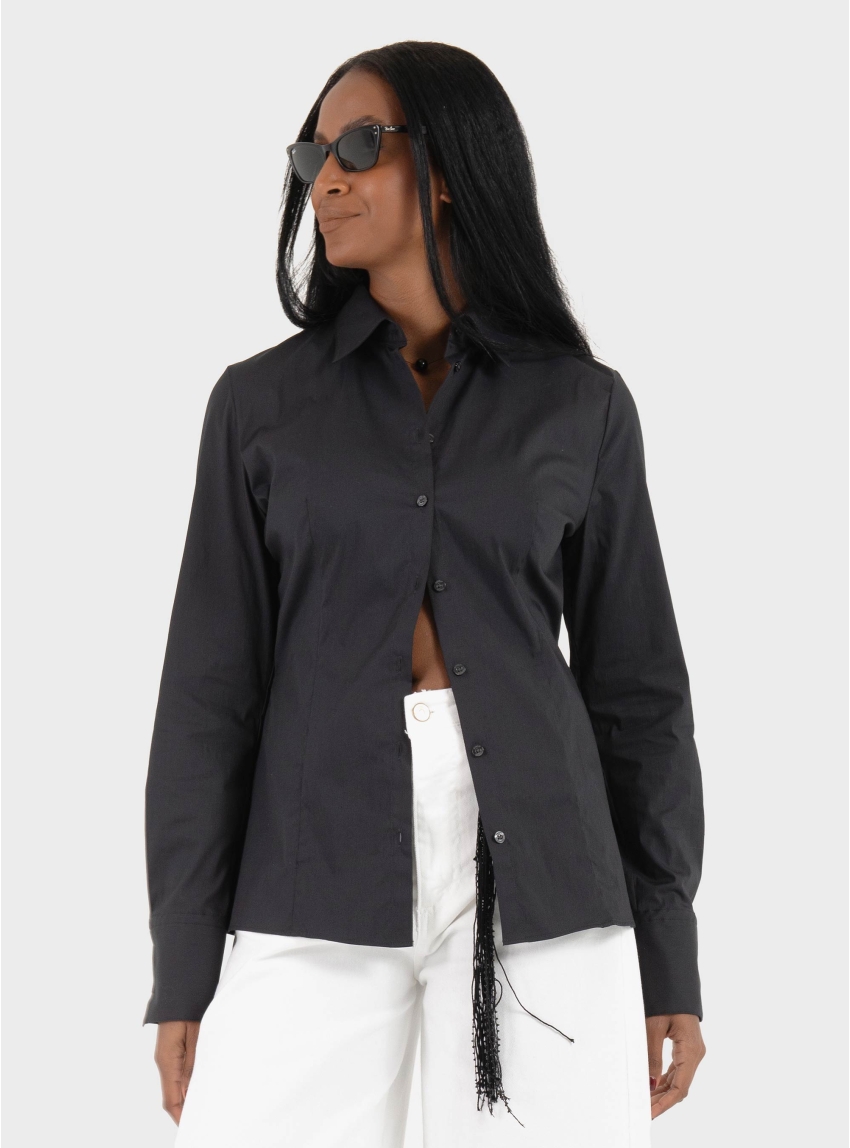 HUGO Slim-Fit Shirt In Easy-Iron Cotton-Blend Twill  The Fitted Shirt - Black
