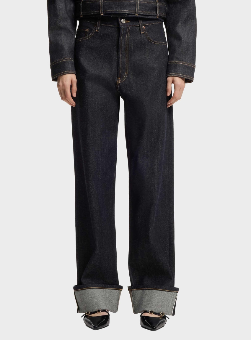 HUGO Wide-Leg Jeans In Japanese Selvedge Denim  Geabena - Unwashed Denim
