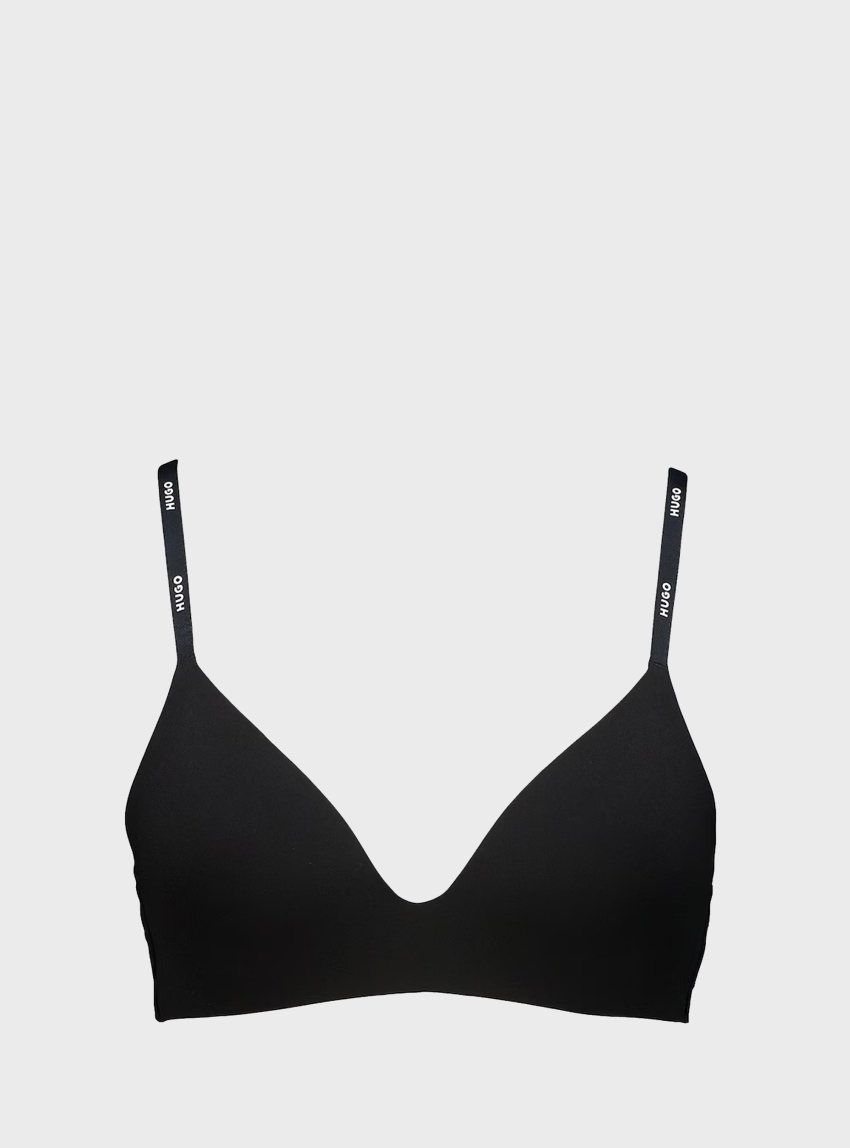 HUGO Bralette With Logo Trims  ORIGINAL - Black
