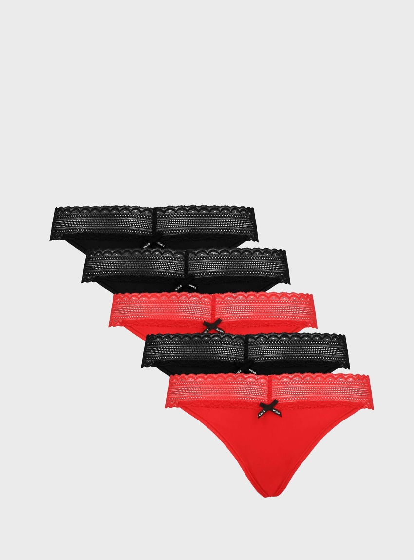 HUGO Five Pack Strings FIVE LACE - Red