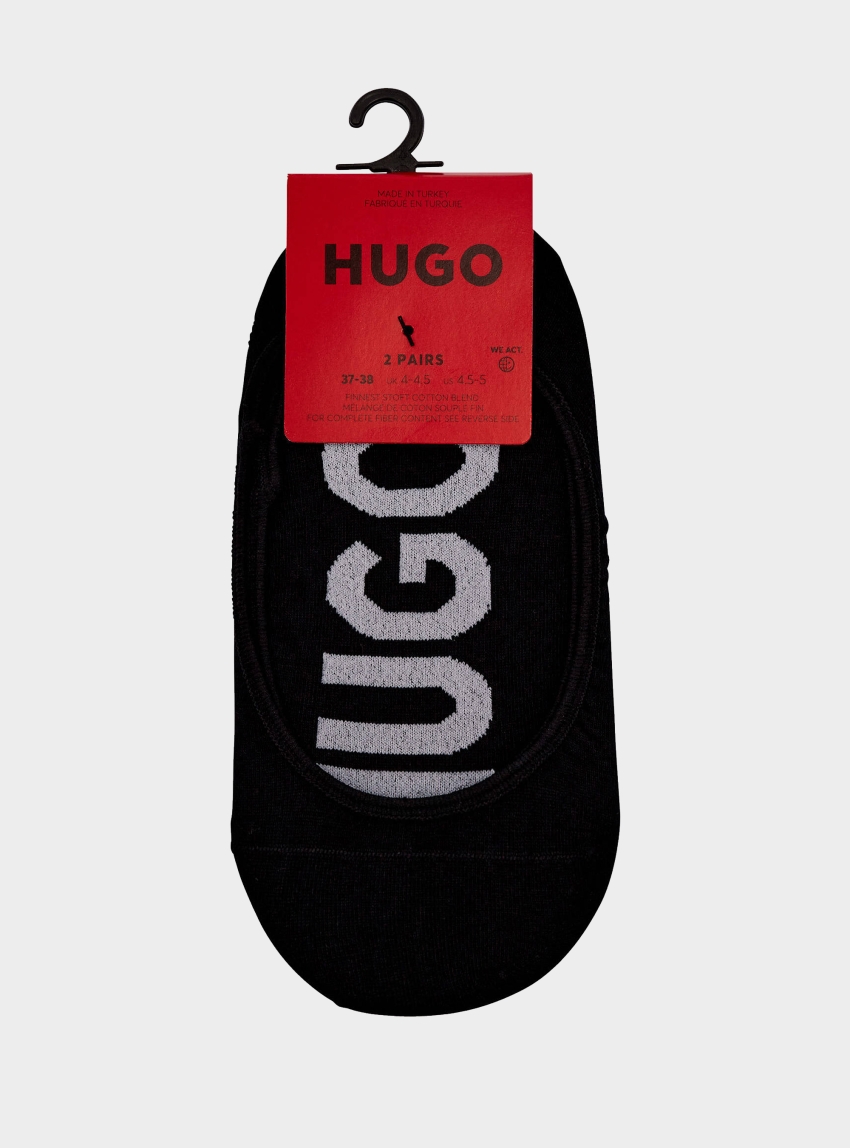 HUGO Two-Pack Invisible Socks 2P SL UNI LOGO CC W - Black