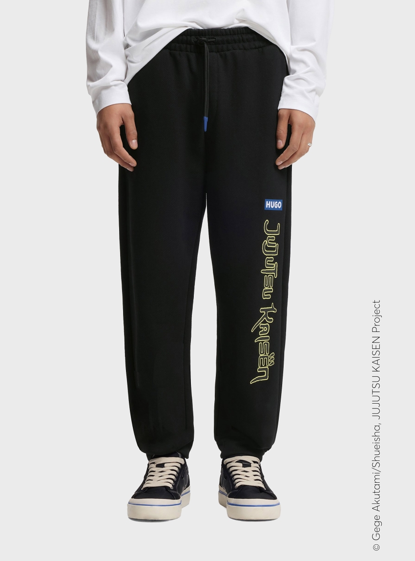 HUGO X Jujutsu Kaisen Tracksuit Bottoms In Cotton Terry  Nimaytro_JJK - Black