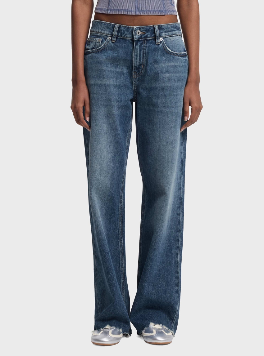 HUGO Loose-Fit Jeans With Frayed Hems  Gamala_2_B - Dark Aged Denim