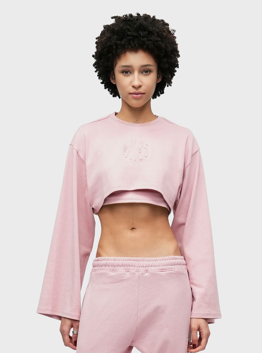 HUGO Cropped Top With Logo Artwork Daleisy_B - Pink