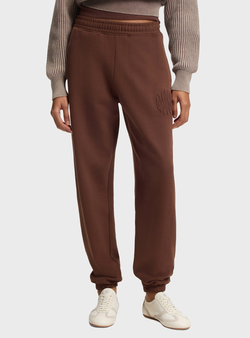 HUGO Loose-Fit Cotton-Terry Tracksuit Bottoms With Logo Artwork  Naleisy_B - Brown