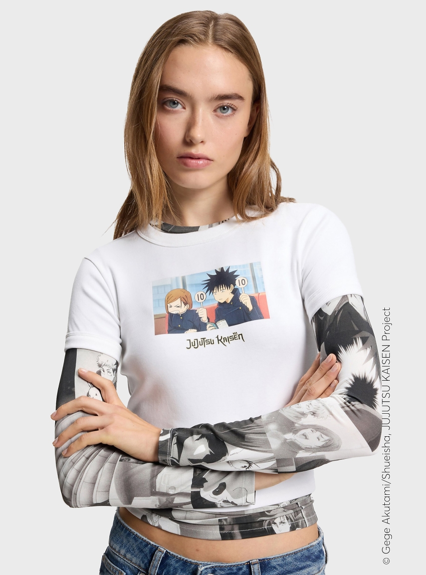 HUGO X Jujutsu Kaisen T-Shirt With Megumi And Nobara Print  Dalia_B_JJK - White
