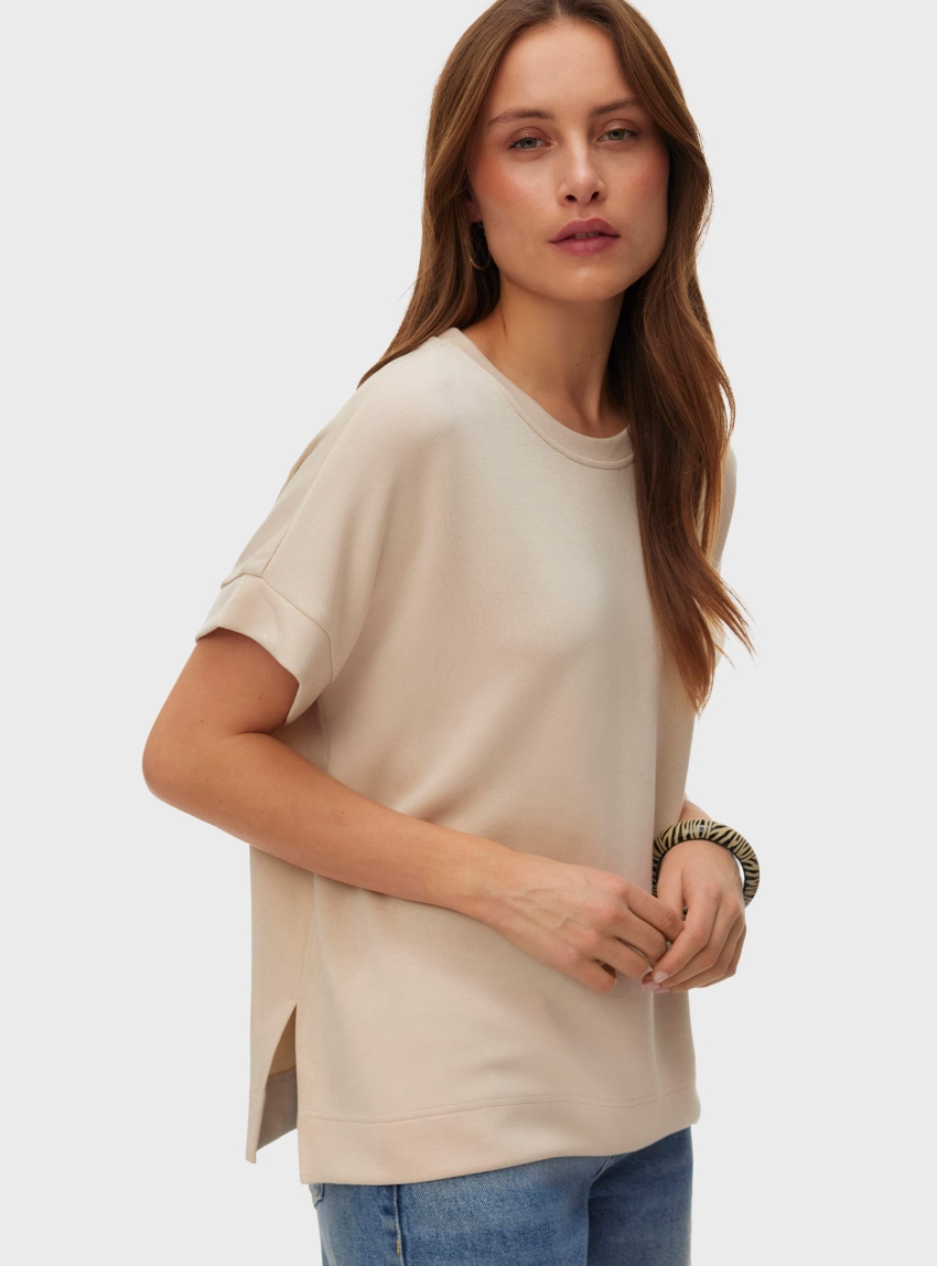 Vero Moda Hali O-Neck Top - Ecru