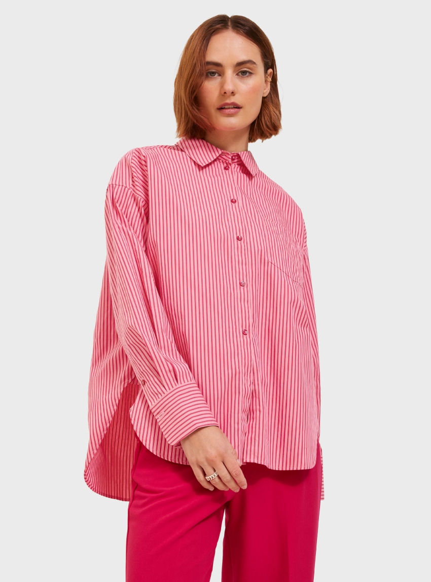 JJXX Jamie Relaxed Poplin Shirt - Fuchsia