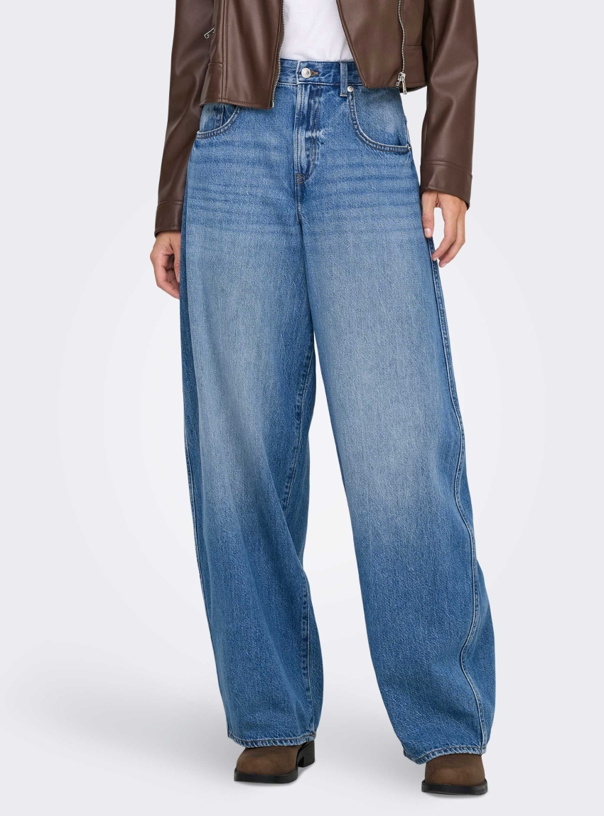 Only Taylor High Waist Barrel Jeans - Medium Aged Denim