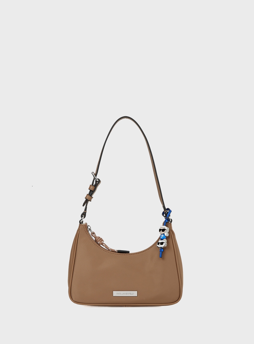 Karl Lagerfeld Ikon Nylon Mini Shoulder Bag - Dark Beige