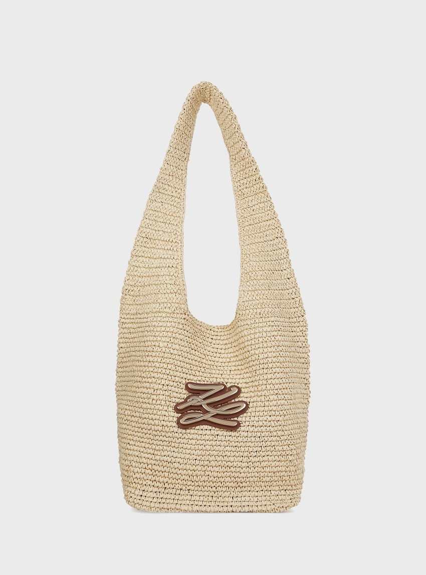 Karl Lagerfeld K/Autograph Crochet Hobo Bag - Natural