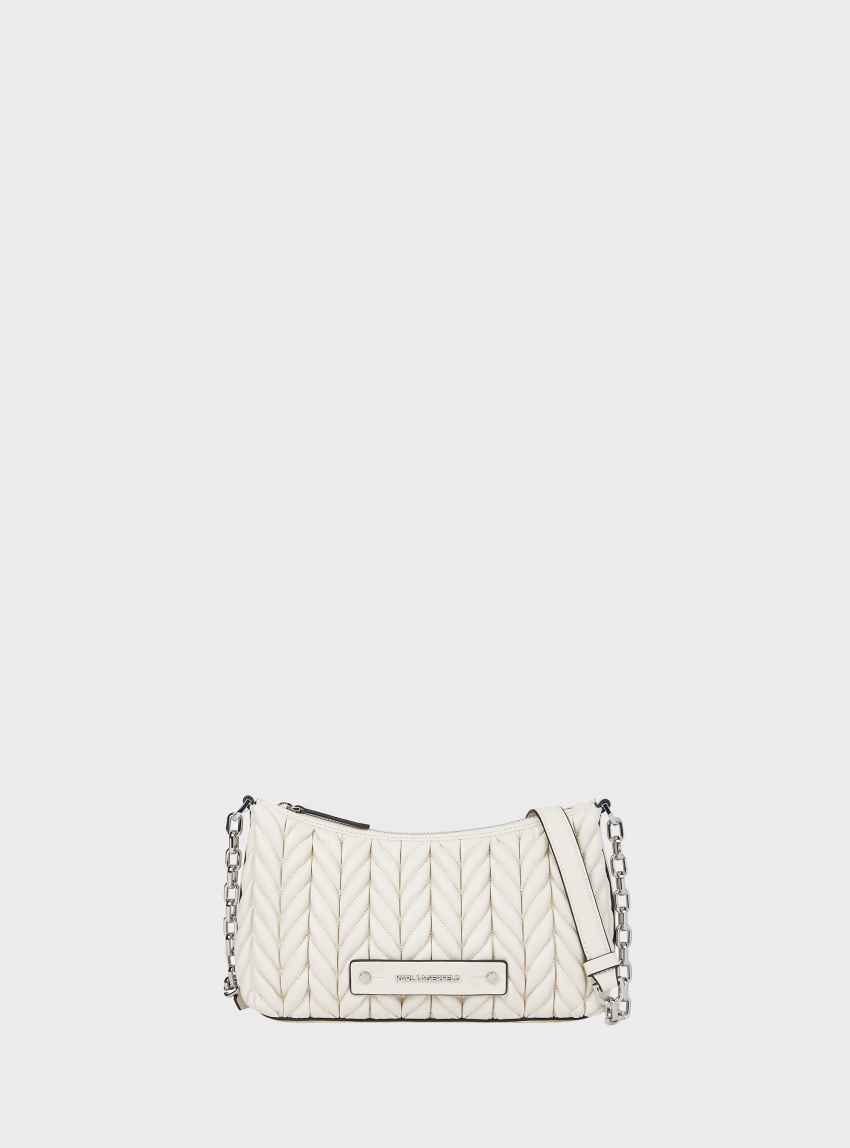 Karl Lagerfeld K/Weave Sm Zip Crossbody - Off White