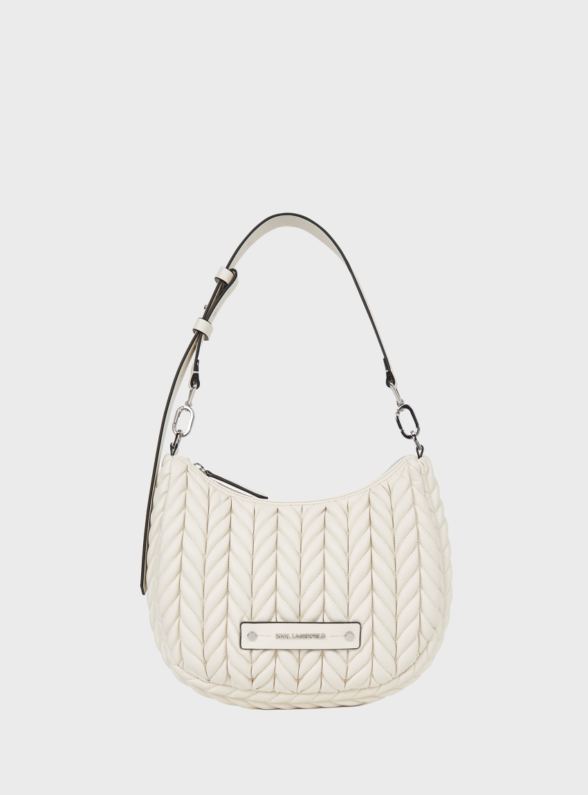 Karl Lagerfeld K/Weave Small Hobo Bag - Off White