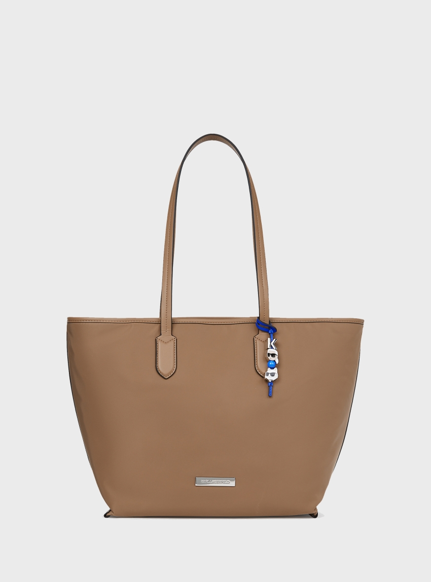 Karl Lagerfeld Ikon Nylon Large Tote - Dark Beige