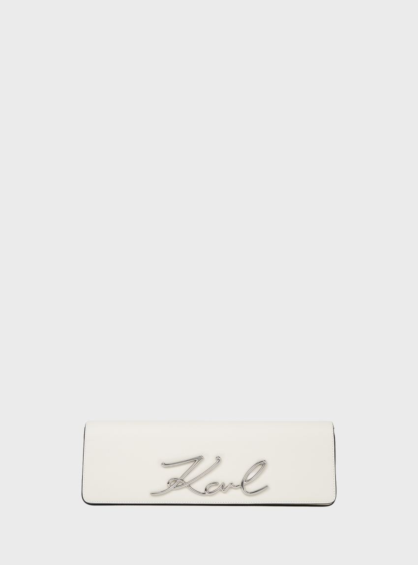 Karl Lagerfeld K/Signature 2.0 Slim Clutch - Off White