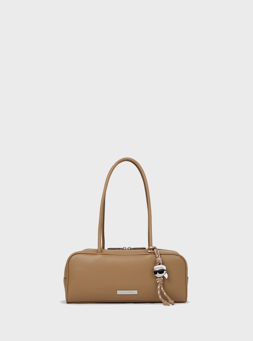 Karl Lagerfeld Ikon Smooth Rectangular Bag - Dark Beige