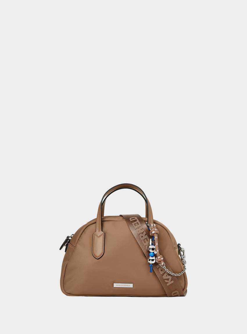 Karl Lagerfeld Ikon Nylon Bowling Bag - Dark Beige
