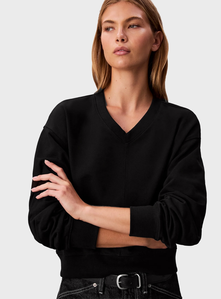 Calvin Klein Terry Relaxed Sweatshirt - Black