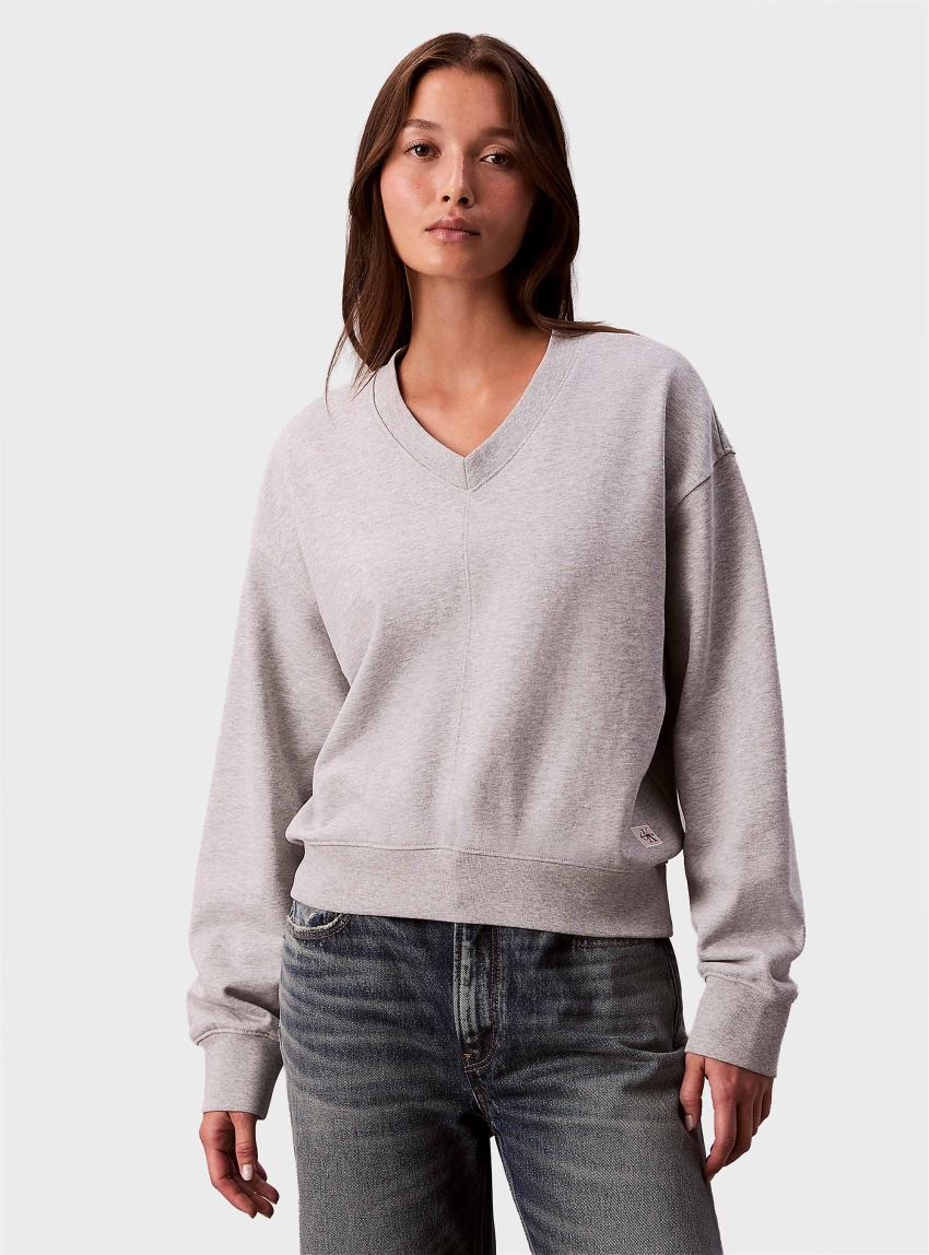Calvin Klein Terry Relaxed Sweatshirt - Light Grey Melange