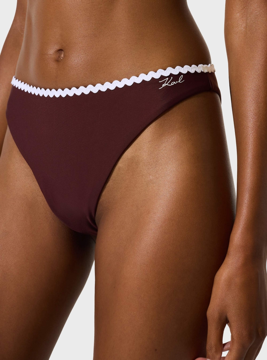 Karl Lagerfeld Scallop Bikini Bottoms - Brown