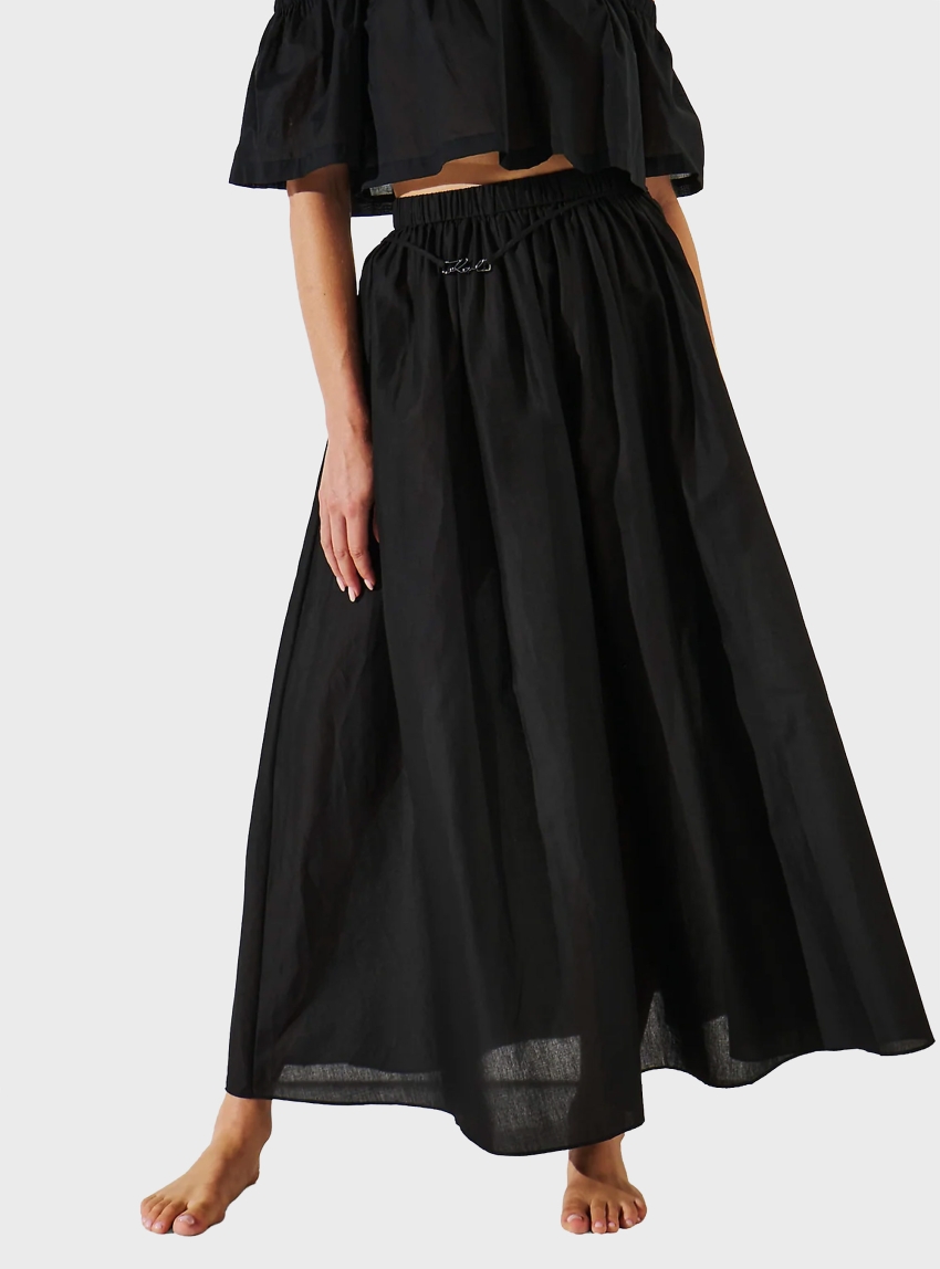Karl Lagerfeld K/Signature Beach Maxi Skirt - Black