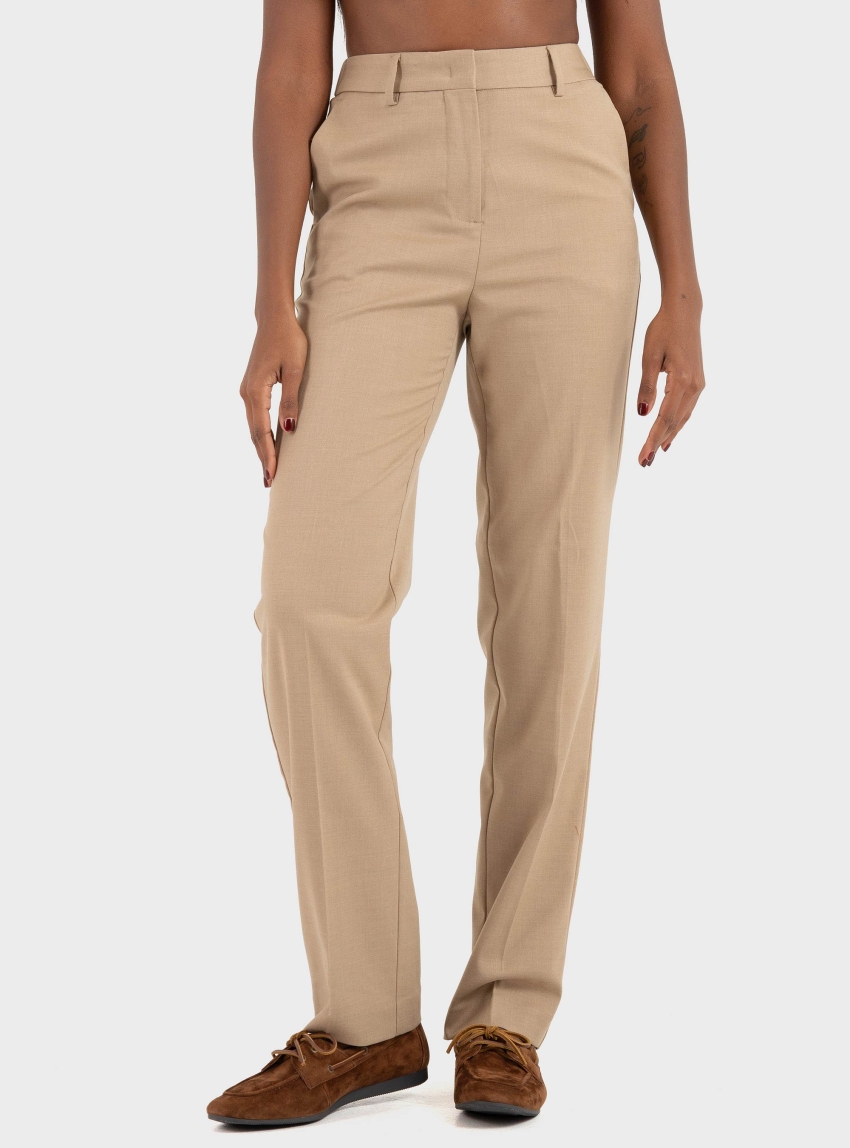 Karl Lagerfeld Wool-Blend Tailored Pants - Beige