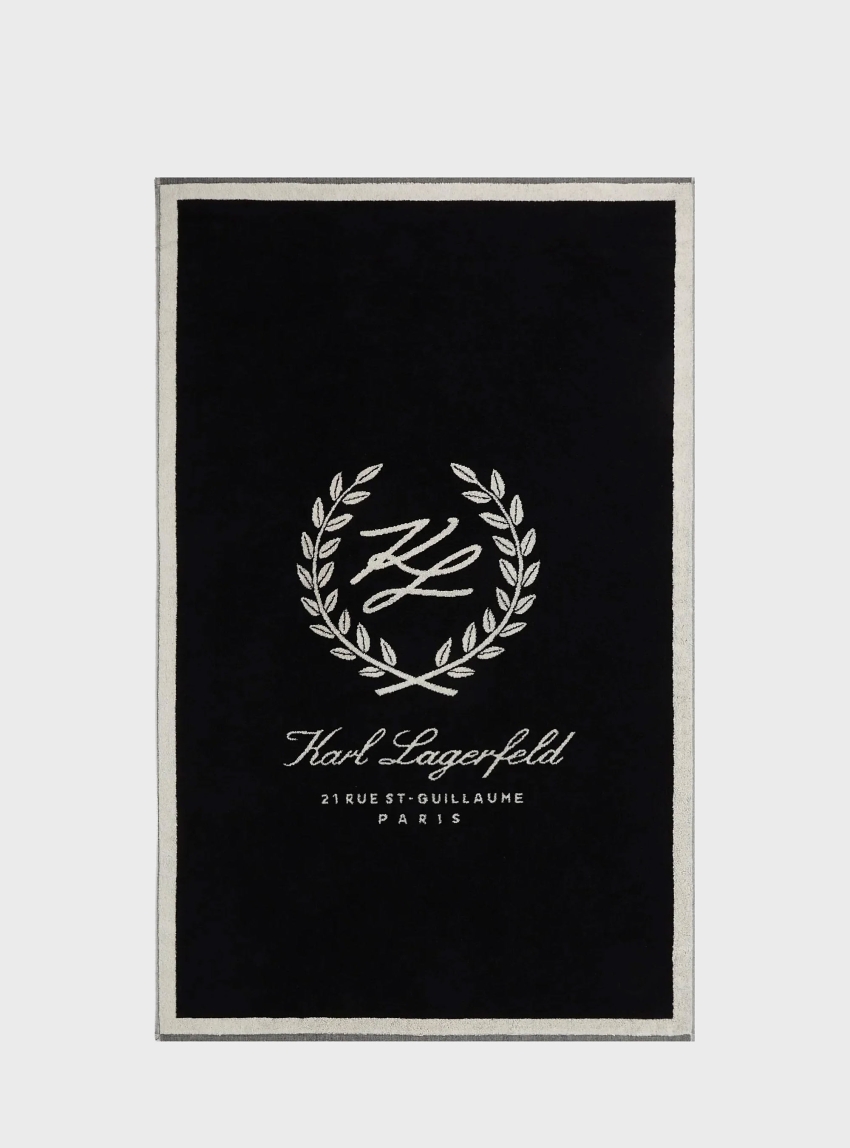 Karl Lagerfeld Crest Beach Towel - Black