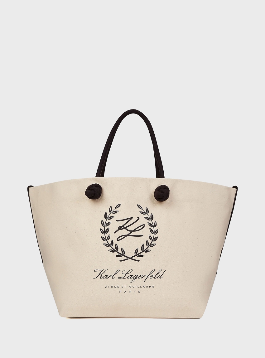 Karl Lagerfeld Hotel Karl Crest Beach Bag - Beige