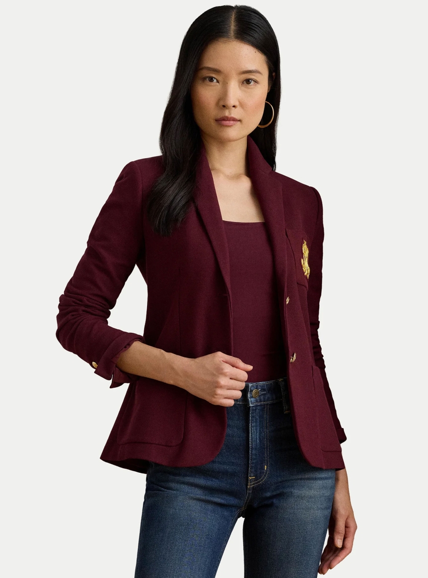 LAUREN Ralph Lauren Bullion Jacquard Blazer - Bordeaux