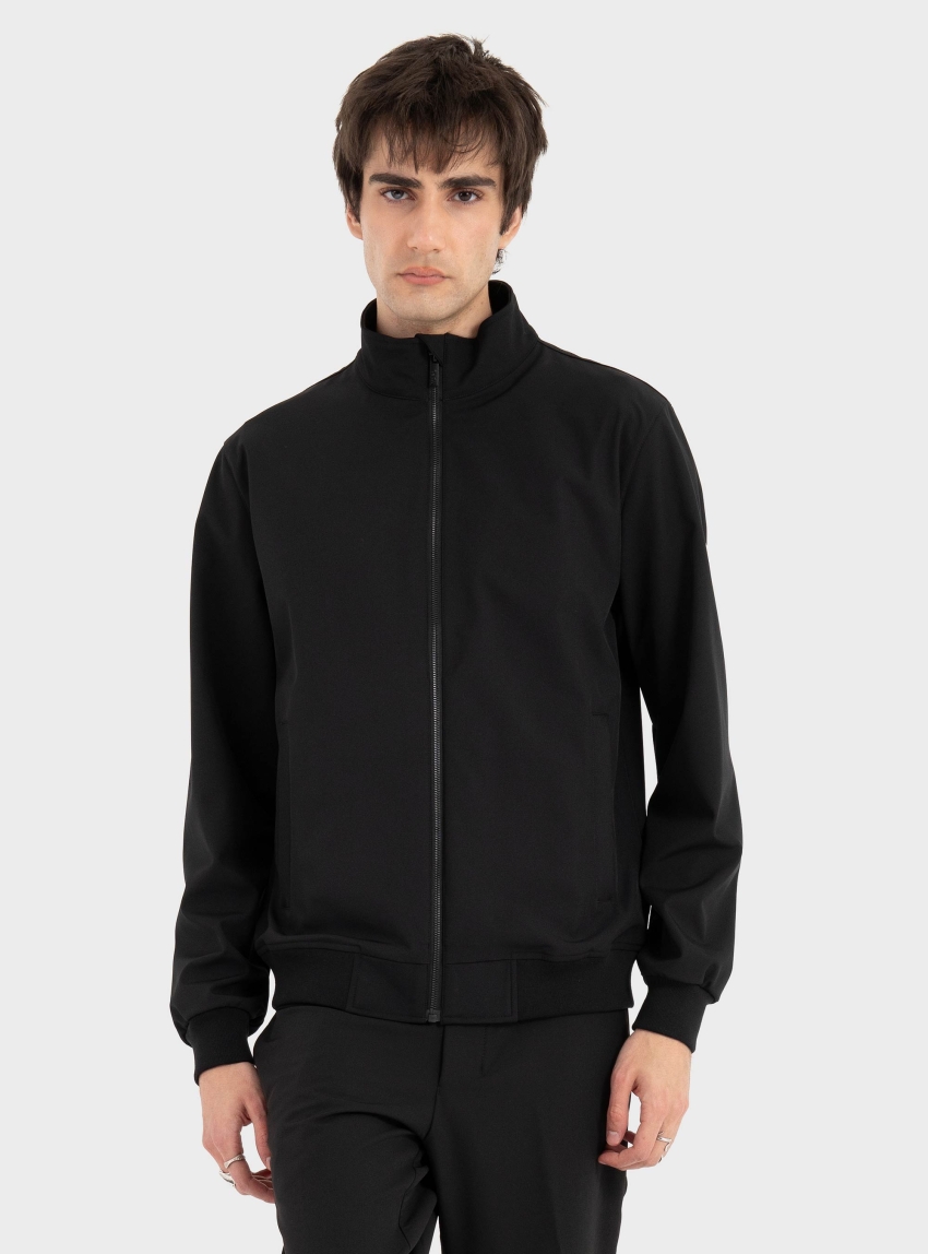 Karl Lagerfeld Stand-Up Collar Blouson - Black