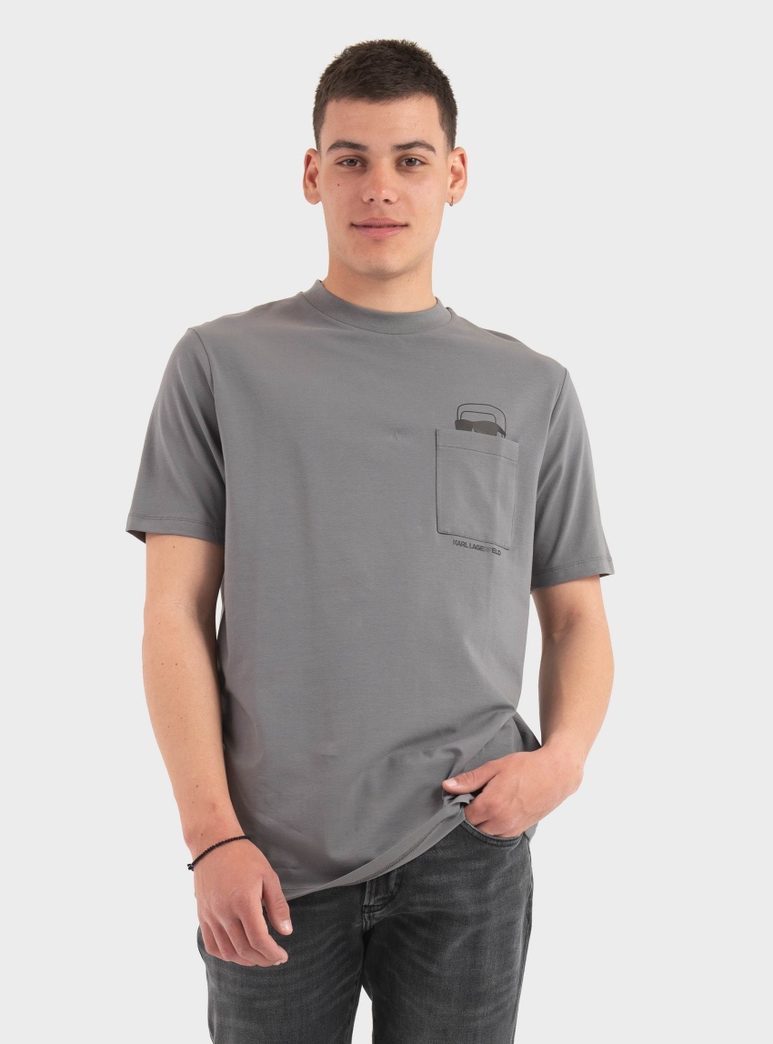 Karl Lagerfeld Pocket T-Shirt - Dark Grey