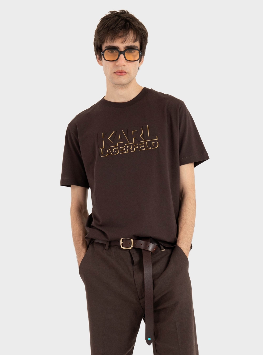 Karl Lagerfeld Logo T-Shirt - Dark Brown