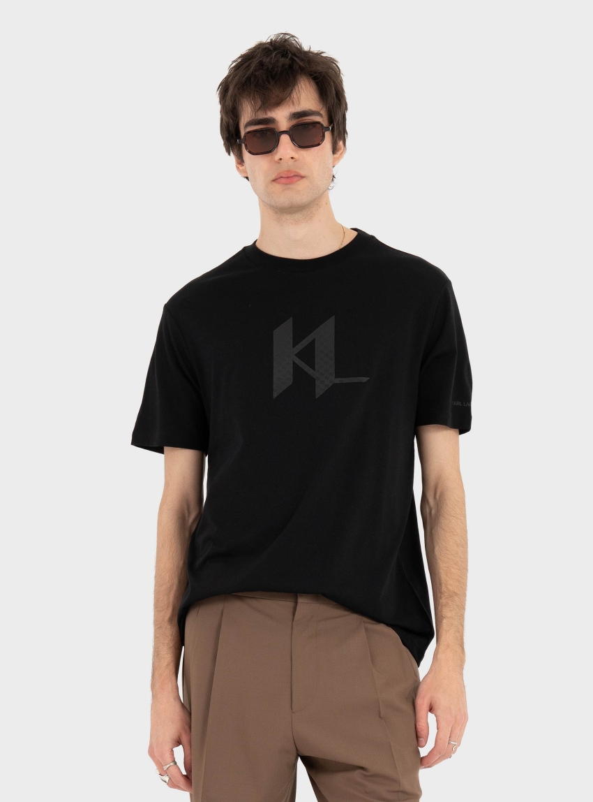 Karl Lagerfeld KL Monogram T-Shirt - Black