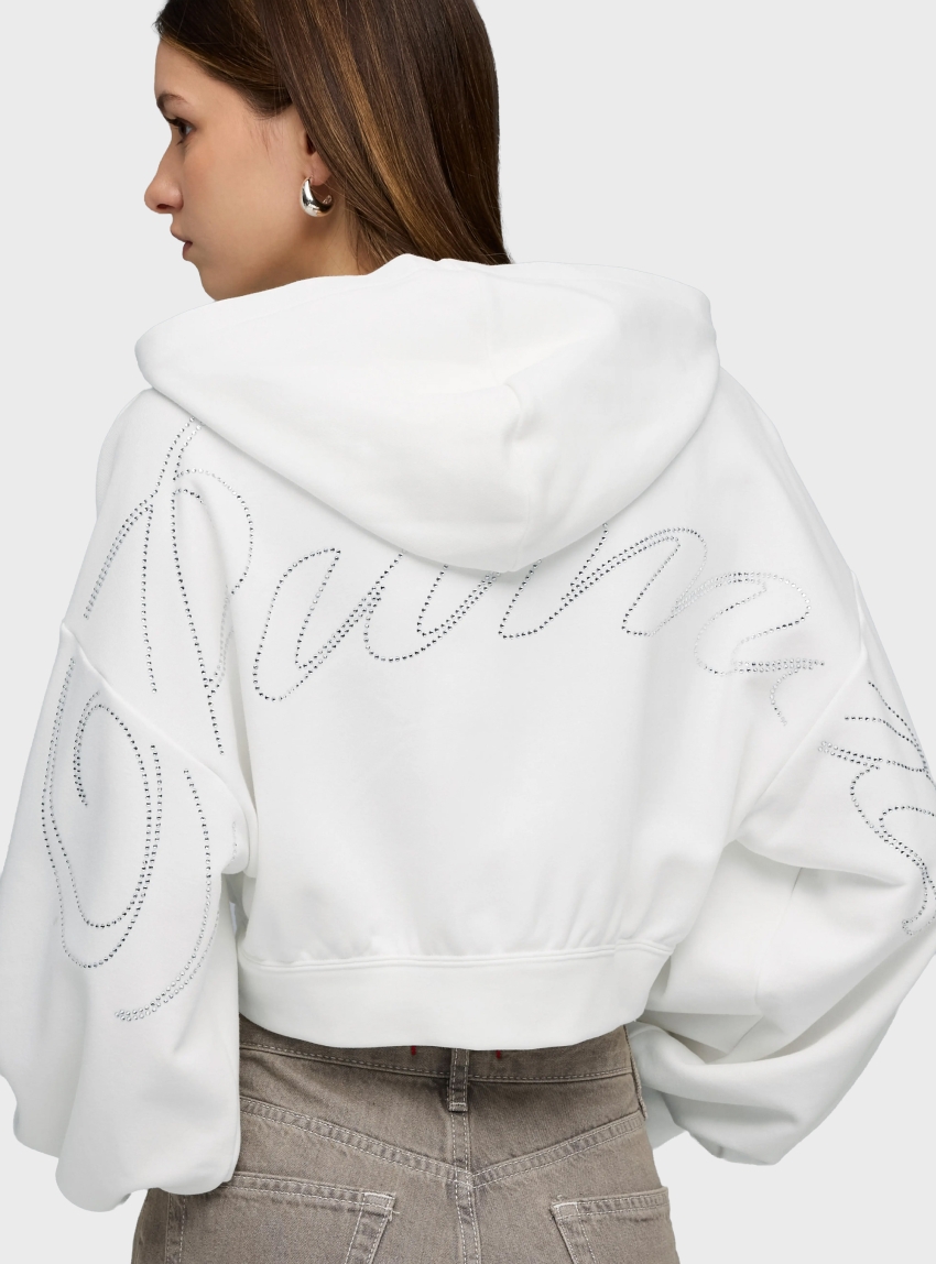 PUMA GRAPHIC Bedazzled FZ Hoodie - White