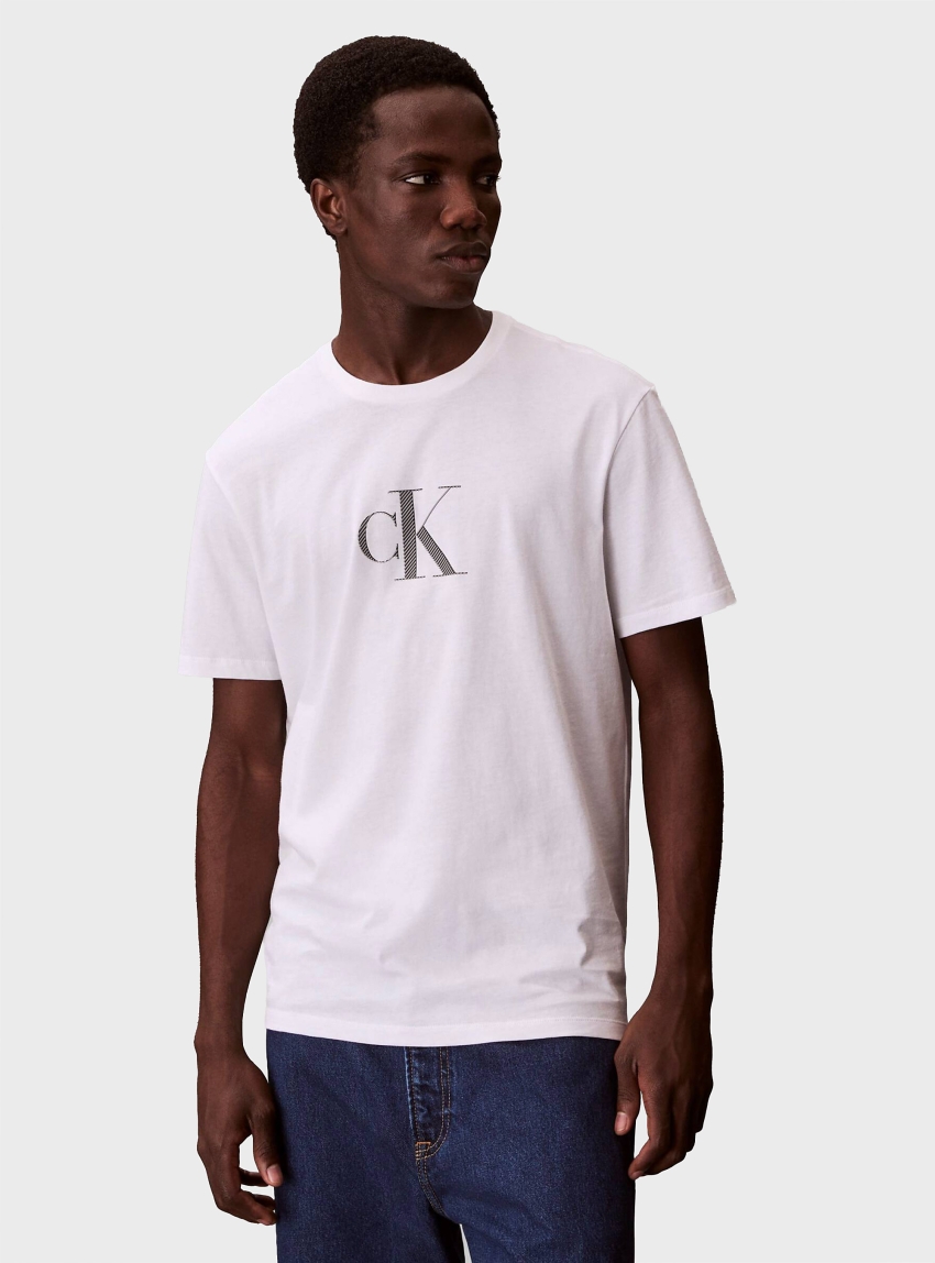 Calvin Klein 30S DISTRESS MONOGRAM GRAPH T-SHIRT - White