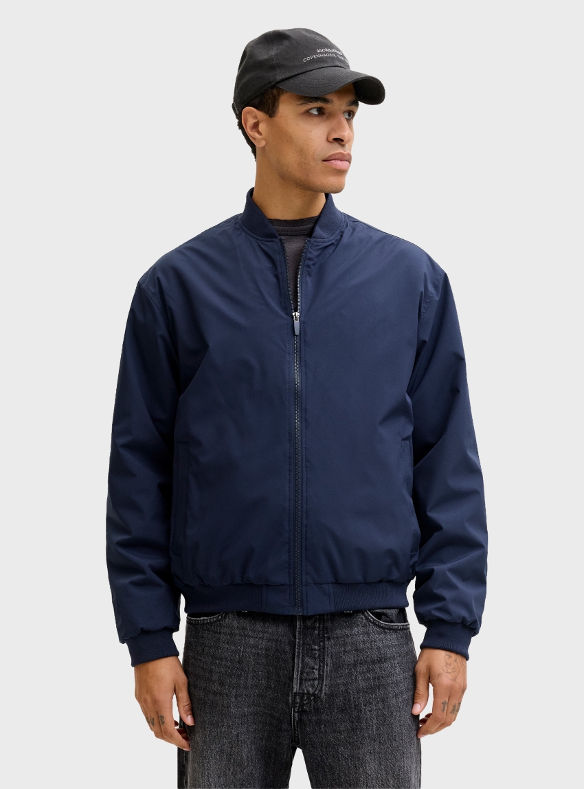 Jack & Jones Charge Bomber Jacket - Dark Blue