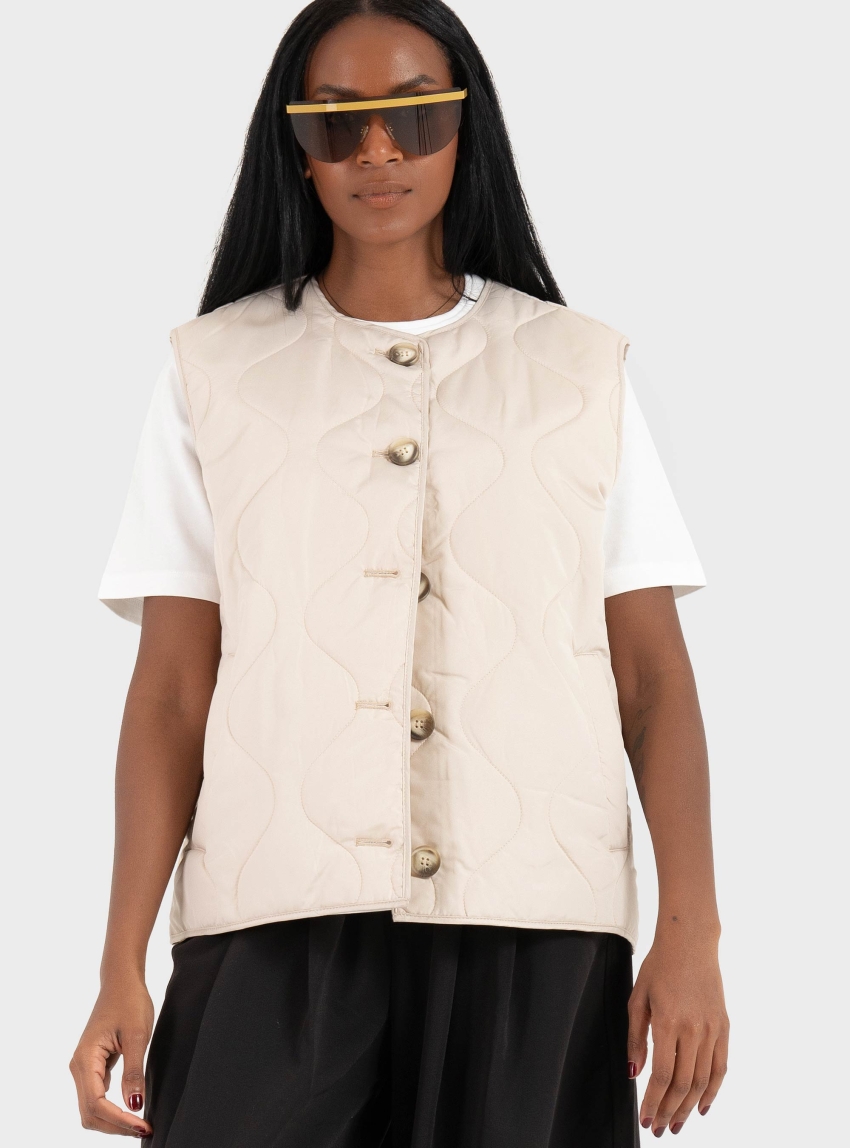 Vero Moda Millie Waistcoat - Ecru