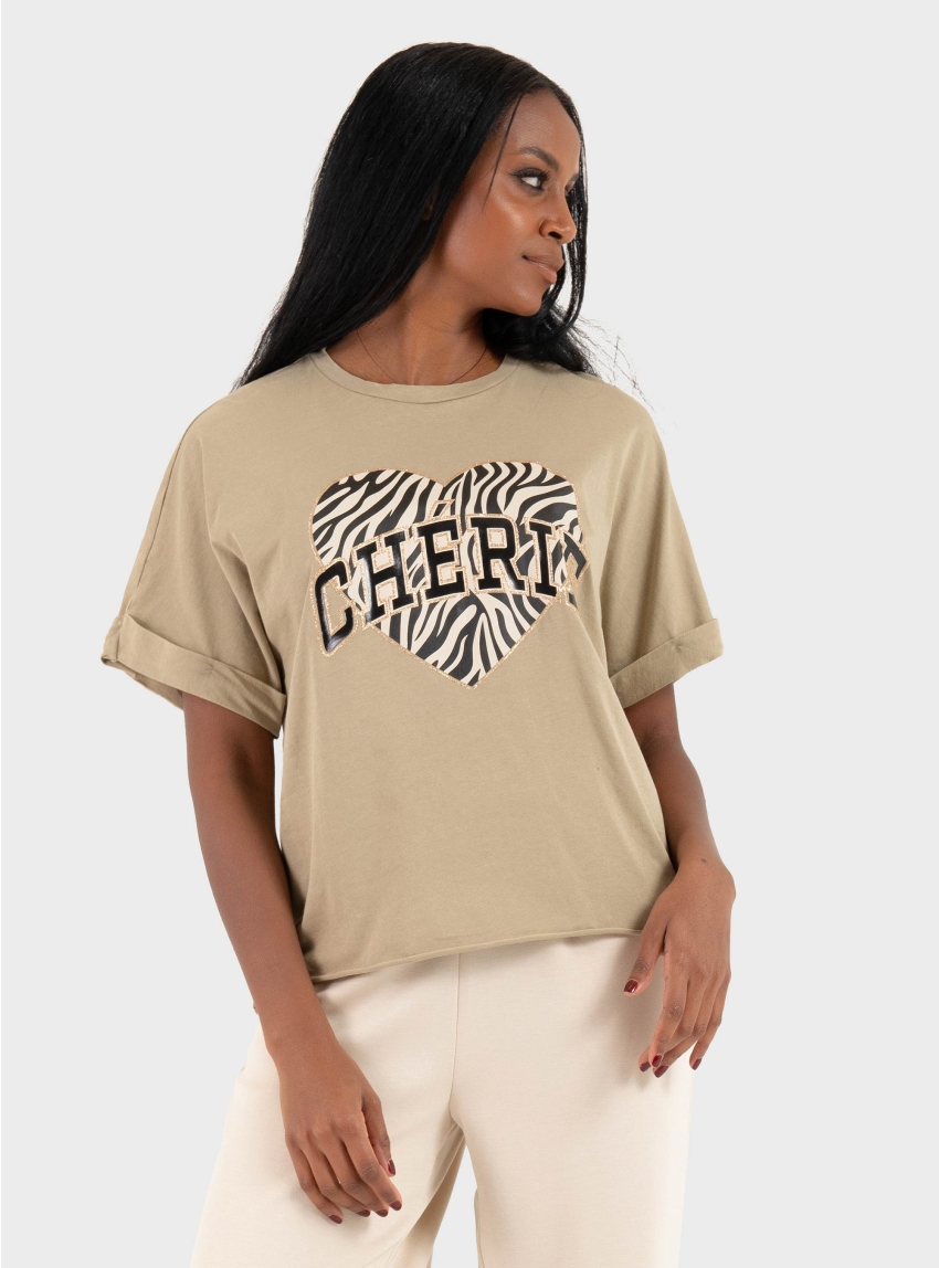 Only Lucy Animal Top - Turquoise