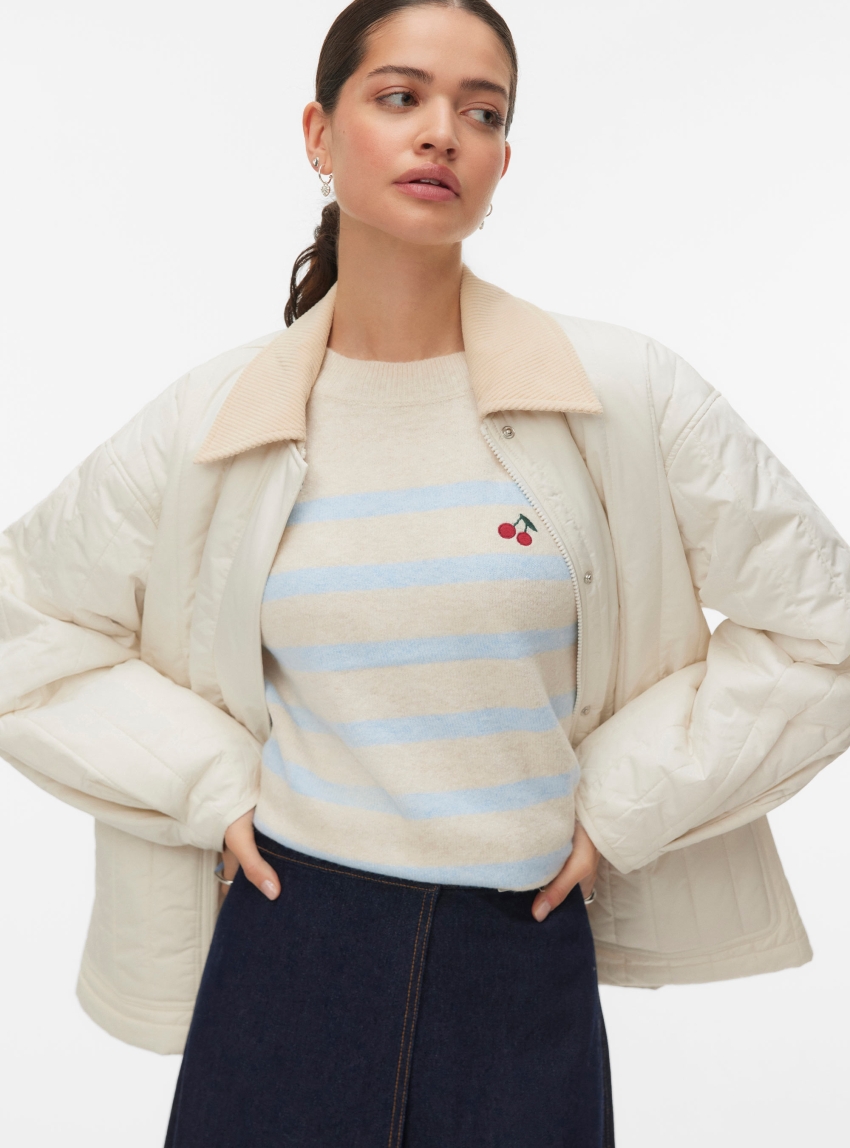 Vero Moda Aware Valentine Quilted Jacket - Ecru