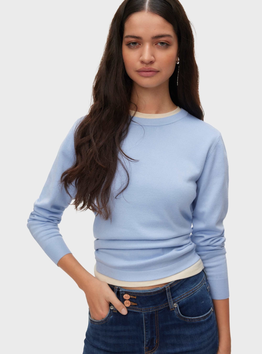 Vero Moda Silje O-Neck Pullover - Light Blue