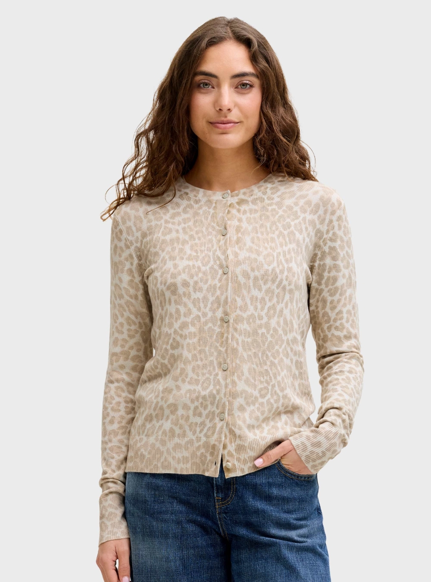 JJXX Ophelia Comfy Print Cardigan Knit - Leopard Print
