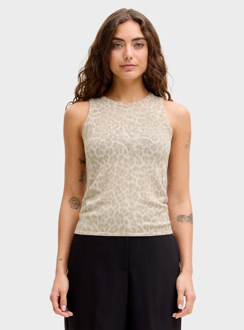 JJXX Evelyn Comfy Print Top Knit - Leopard Print