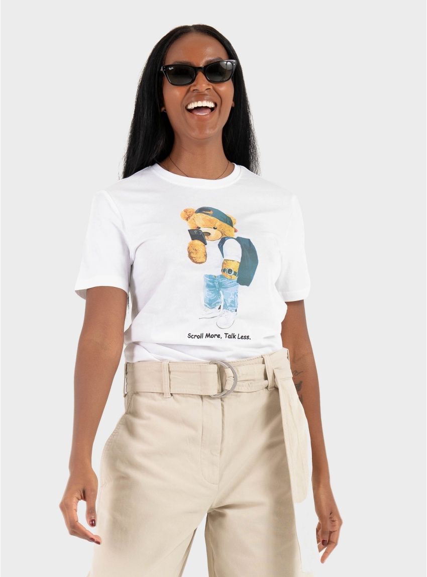 Only Teddy Life S/S Print Box Jrs - Light Blue