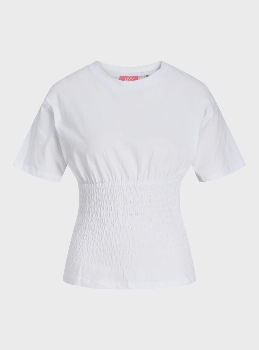 JJXX Evelyn Smock Tee - White