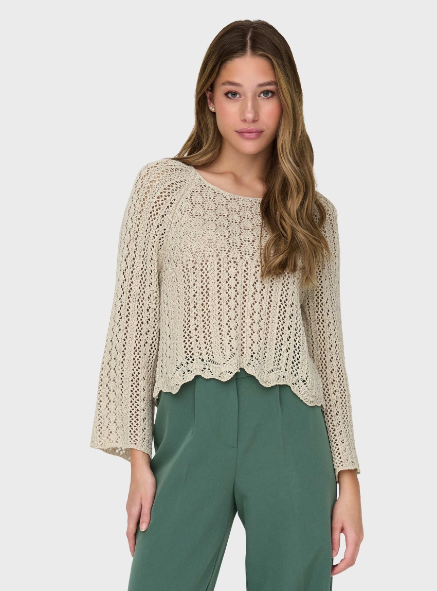 Only Nola 3/4 Pullover Knit - Grey