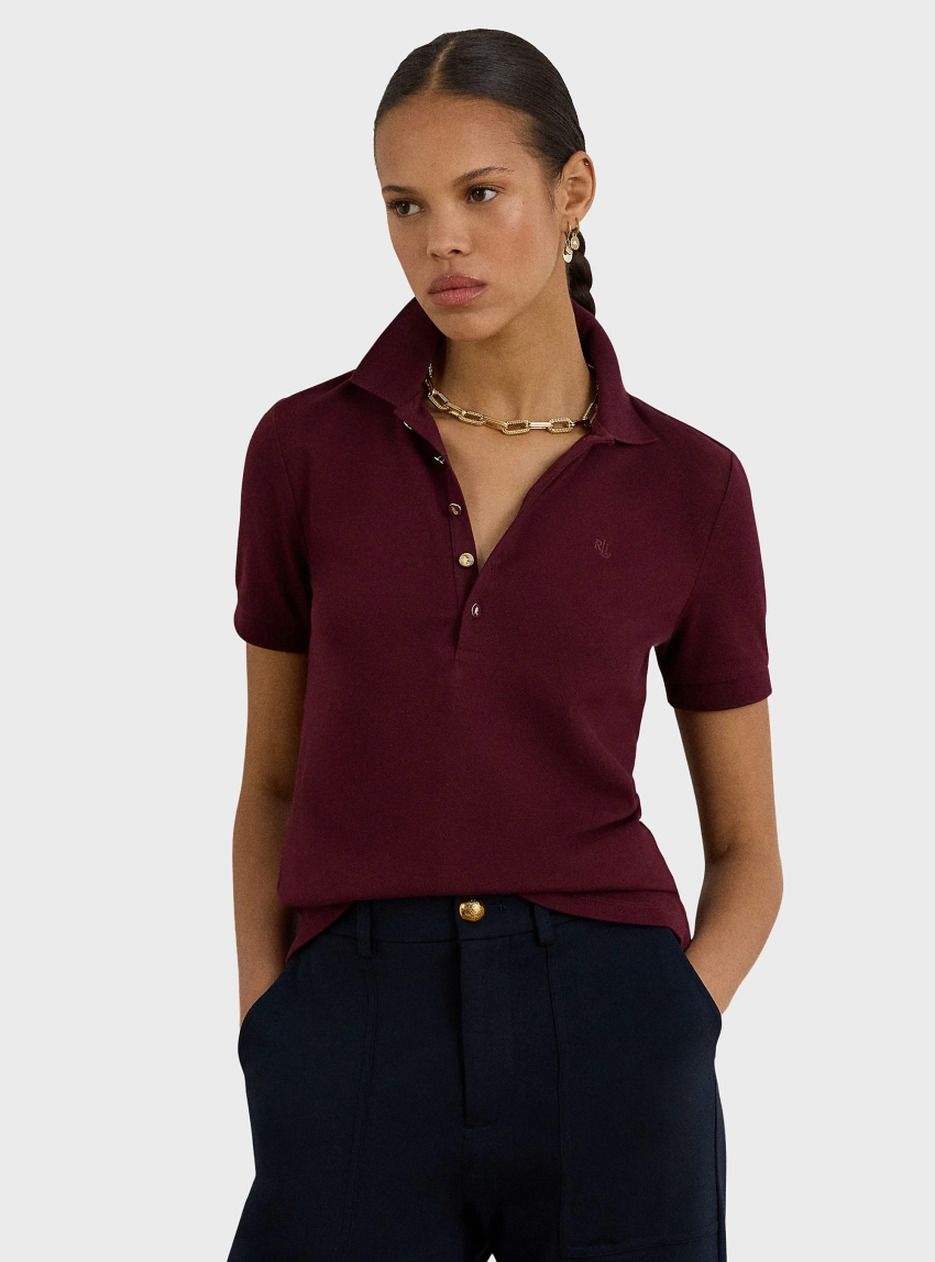 LAUREN Ralph Lauren Piqué Polo Shirt - Bordeaux