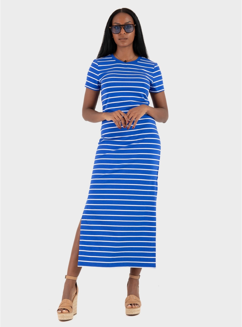 LAUREN Ralph Lauren Edberta Short Sleeve Day Dress - Royal Blue