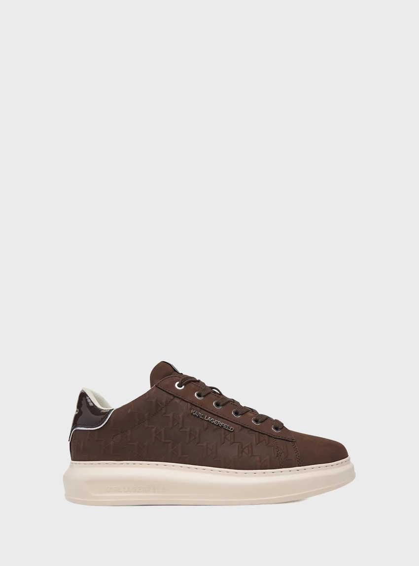 Karl Lagerfeld Kapri Mens Monogram Emboss Lo Sneakers - Brown